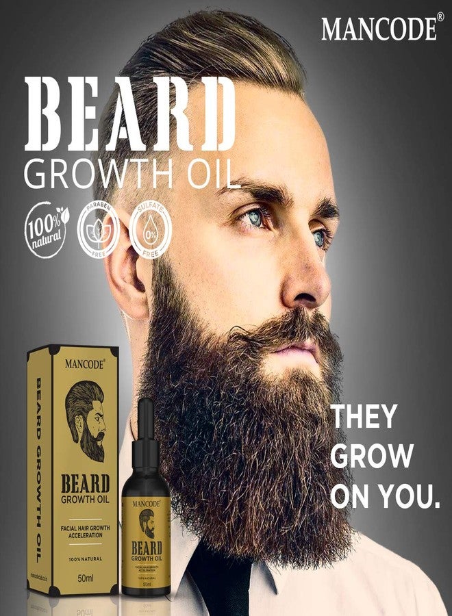 MAN CODE Mancode Beard Growth Oil + Beard Wash&Conditioner 50Ml + 200Ml For Patchy Beard Mens Grooming Beard&Mustache Care Kit Combo For Men,100 Grams - Image 5